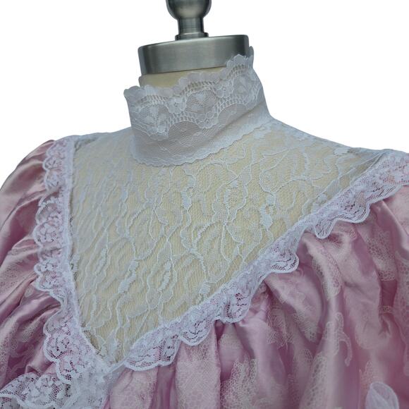 Gunne Sax Vintage 80s Purple Princess Dress Size S 9 Lace Southern Belle - Picture 7 of 12